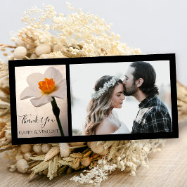 ホワイト春ダフォディル結婚フラワーズサンキュー サンキューカード