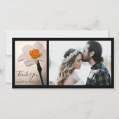 ホワイト春ダフォディル結婚フラワーズサンキュー サンキューカード (正面)