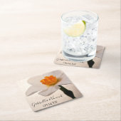 ホワイト春ダフ結婚ディル スクエアペーパーコースター (インサイチュ)