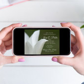 ホワイト春チューリップお祝いオブライフ 招待状