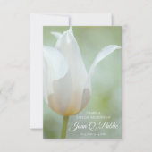 ホワイト春チューリップフラワー共有記憶葬儀 ノートカード (正面)
