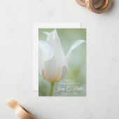 ホワイト春チューリップフラワー共有記憶葬儀 ノートカード (正面/裏面インサイチュ)