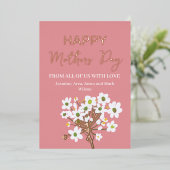 ホワイト春フロレツハッピーマザーズ日金ゴールド 箔シーズンカード (立ち正面)