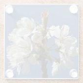 ホワイト春開花 ガラスコースター (裏面)