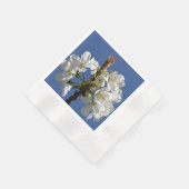 ホワイト春開花 縁ありカクテルナプキン (角)