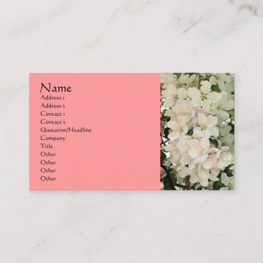 ホワイト春・ブラッズ写真名刺 名刺 (正面)