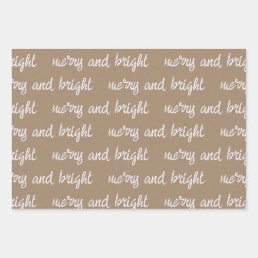 ホワイト書道カスタムクリスマスことわざクラフト ラッピングペーパーシート (正面2)