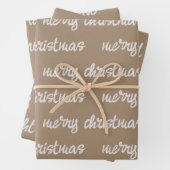 ホワイト書道カスタムクリスマスことわざクラフト ラッピングペーパーシート (インサイチュ)