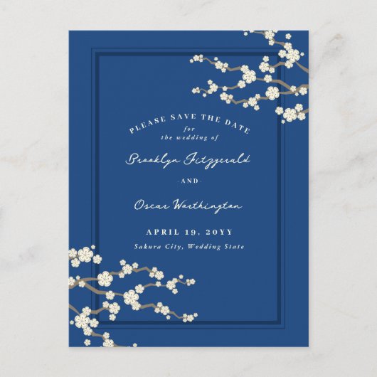 ホワイト桜さくらんぼ花咲きアジア日曜保存日 案内ポストカード (正面)