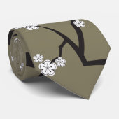 ホワイト桜オリエンタルさくらんぼ花咲きアジアタイ ネクタイ (ロール)