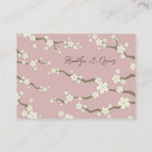 ホワイト桜フラワーズさくらんぼ花シック結婚ズ プレイスカード (裏面)