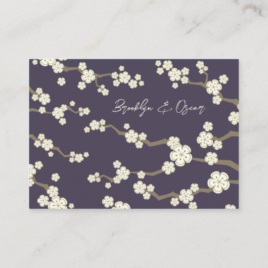 ホワイト桜フラワーズさくらんぼ花シック結婚ズ プレイスカード (裏面)