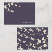 ホワイト桜フラワーズさくらんぼ花シック結婚ズ プレイスカード (正面/裏面)