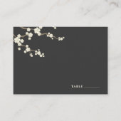 ホワイト桜フラワーズさくらんぼ花シック結婚ズ プレイスカード (正面)