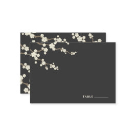 ホワイト桜フラワーズさくらんぼ花シック結婚ズ プレイスカード