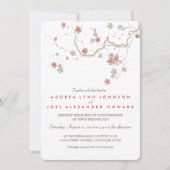 ホワイト桜結婚式招待状カード 招待状 (正面)