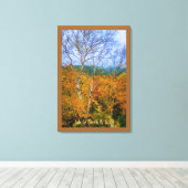 ホワイト樺の木と金ゴールド キャンバスプリント (インサイチュ (ウッドフロア))