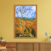 ホワイト樺の木と金ゴールド キャンバスプリント (インサイチュ (リビング))