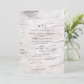 ホワイト樺の木ウッドバ素朴ンカントリーウェディング 招待状 (スタンド正面)