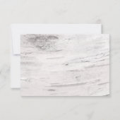 ホワイト樺の木ウッドバ素朴ンカントリーウェディングRSVP 出欠カード (裏面)