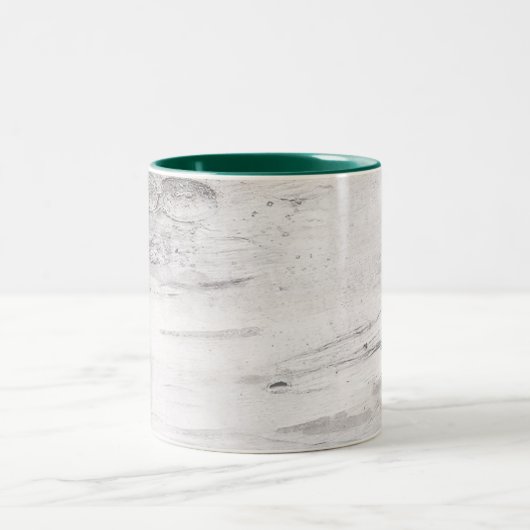 ホワイト樺の木ウッド素朴カントリーファームハウスバーン ツートーンマグカップ (中央)