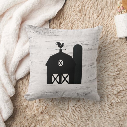 ホワイト樺の木ウッド素朴ファームハウスブラックバーン クッション (ブランケット)