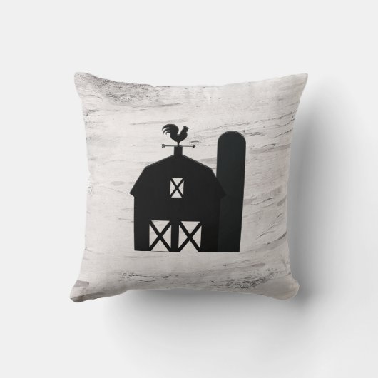 ホワイト樺の木ウッド素朴ファームハウスブラックバーン クッション (裏面)