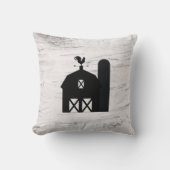 ホワイト樺の木ウッド素朴ファームハウスブラックバーン クッション (正面)