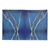 ホワイト樺の木ツリーアゲンストブルースカイ抽象芸術 枕カバー (裏面)