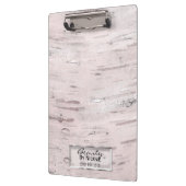 ホワイト樺の木ツリーウッドバ素朴ンファームハウスシック クリップボード (左)