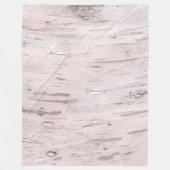 ホワイト樺の木ツリーウッドバ素朴ンファームハウスシック フリースブランケット (正面)