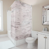 ホワイト樺の木ツリーウッドバ素朴ーン シャワーカーテン (インサイチュ)