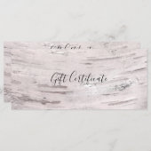ホワイト樺の木ツリーウッド素朴ギフト証明書 (正面/裏面)