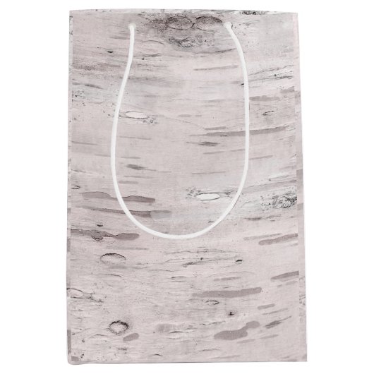 ホワイト樺の木ツリーウッド素朴フォレストウッズ ミディアムペーパーバッグ (正面)