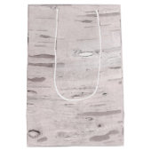 ホワイト樺の木ツリーウッド素朴フォレストウッズ ミディアムペーパーバッグ (裏面)