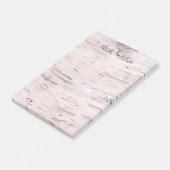 ホワイト樺の木ツリーウ素朴ィードバパーソナライズされたン ポストイット (アングル)