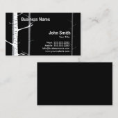 ホワイト樺の木ツリーズフォレストダーク名刺 名刺 (正面/裏面)