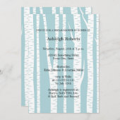 ホワイト樺の木ツリーズブライダルシャワー 招待状 (正面/裏面)