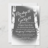 ホワイト樺の木ツリーズ結婚デザイン 招待状 (正面)