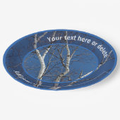 ホワイト樺の木ツリーブランチパーソナライズされたパーティー ペーパープレート (アングル)