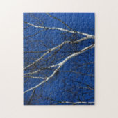 ホワイト樺の木ツリーブルースカイ自然オートンエフェクト ジグソーパズル (縦)