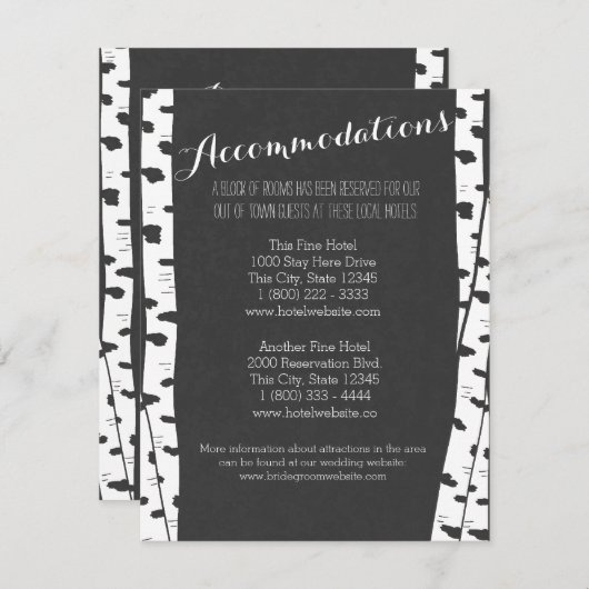 ホワイト樺の木ツリー石板情報カード エンクロージャーカード (正面/裏面)