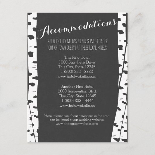 ホワイト樺の木ツリー石板情報カード エンクロージャーカード (正面)