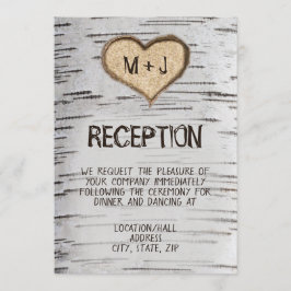 ホワイト樺の木ツリー素朴な田舎の結婚式披露宴 招待状