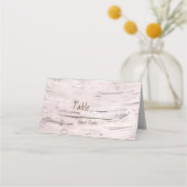 ホワイト樺の木ツリー素朴ウッドバーンテーブル番号 プレイスカード (裏面)