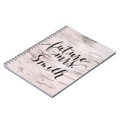 ホワイト樺の木ツリー素朴ウッドバーンフューチャーミセス ノートブック (左側)