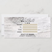 ホワイト樺の木ツリー素朴ウッドファームギフト証明書 (裏面)