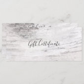 ホワイト樺の木ツリー素朴ウッドファームギフト証明書 (正面/裏面)