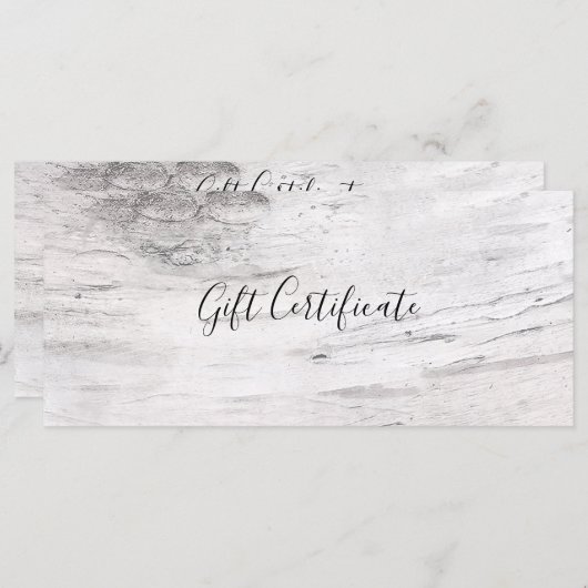 ホワイト樺の木ツリー素朴ウッドファームギフト証明書 (正面/裏面)