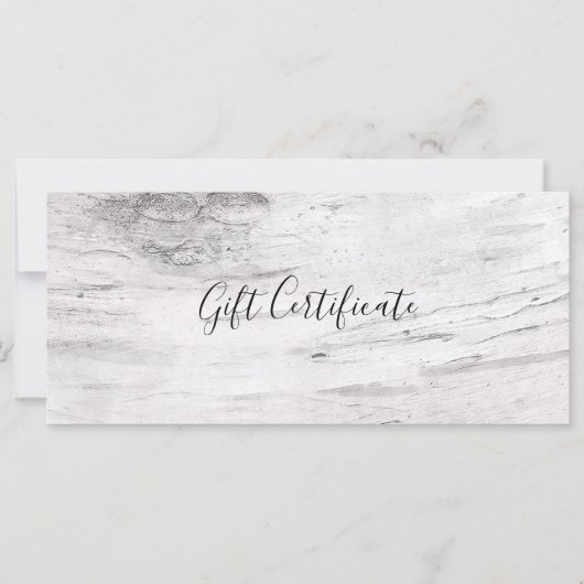 ホワイト樺の木ツリー素朴ウッドファームギフト証明書 (正面)